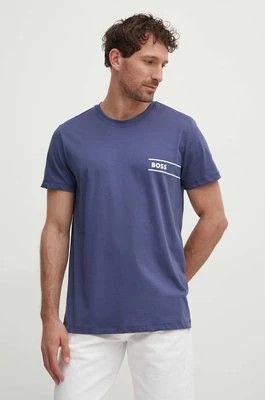 Zdjęcie produktu BOSS t-shirt bawełniany męski kolor granatowy z nadrukiem 50517715