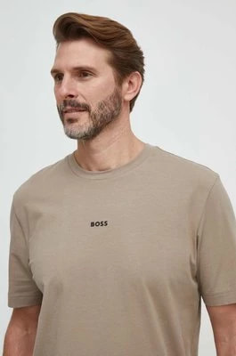 Zdjęcie produktu BOSS t-shirt BOSS ORANGE męski kolor brązowy gładki 50473278