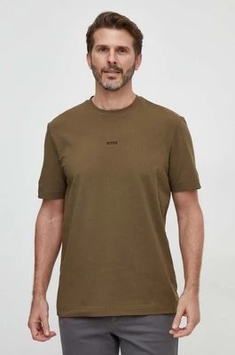 Zdjęcie produktu BOSS t-shirt BOSS ORANGE męski kolor zielony gładki 50473278