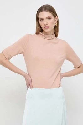 Zdjęcie produktu BOSS t-shirt damski kolor beżowy z półgolfem 50506810