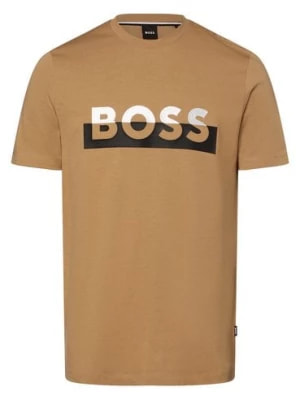 Zdjęcie produktu BOSS T-shirt męski Mężczyźni Bawełna brązowy nadruk,