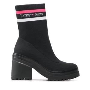 Zdjęcie produktu Botki Tommy Jeans Knitted Boot EN0EN02061 Black And Jewel Pink 0GJ
