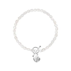 Zdjęcie produktu Bransoletka srebrna z perłami - muszla - Pearls Pearls - Biżuteria YES