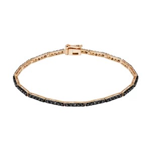 Zdjęcie produktu Bransoletka tenisowa złota z czarnymi diamentami - Midnight Midnight - Biżuteria YES