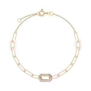 Zdjęcie produktu Bransoletka złota z masą perłową - Chains Chains - Biżuteria YES