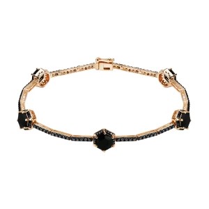 Zdjęcie produktu Bransoletka złota z onyksami i czarnymi diamentami - Midnight Midnight - Biżuteria YES