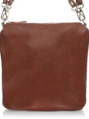 Zdjęcie produktu Brązowa damska torebka listonoszka skórzana włoska skóra licowa brązowy, beżowy Merg