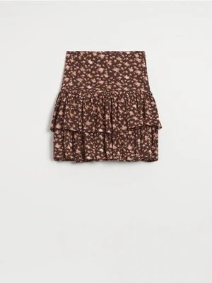 Zdjęcie produktu Brązowa spódnica mini w kwiaty House