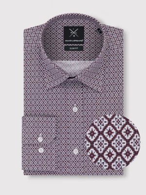Zdjęcie produktu Brązowa wzorzysta koszula męska Pako Lorente