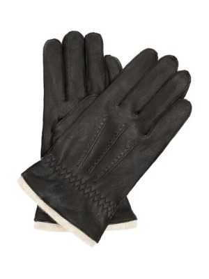 Zdjęcie produktu Brązowe ocieplane skórzane rękawiczki męskie OCHNIK