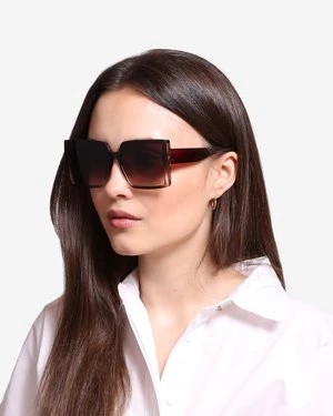 Zdjęcie produktu Brązowe okulary przeciwsłoneczne damskie Shelvt