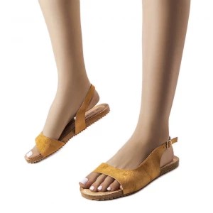 Zdjęcie produktu Brązowe płaskie sandały Hebron Inna marka