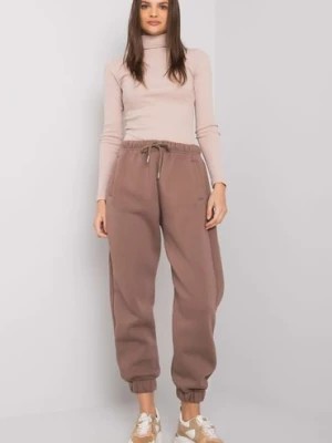 Zdjęcie produktu Brązowe spodnie dresowe damskie z bawełny Esher RUE PARIS