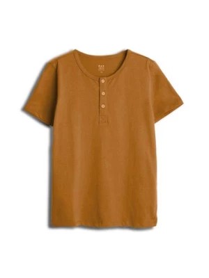 Zdjęcie produktu Brązowy dzianinowy t-shirt z guziczkami - unisex - Limited Edition