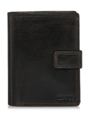 Zdjęcie produktu Brązowy lakierowany skórzany portfel męski OCHNIK