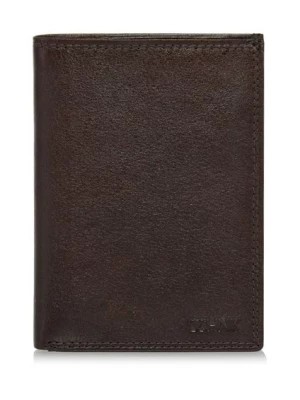 Zdjęcie produktu Brązowy skórzany niezapinany portfel męski OCHNIK
