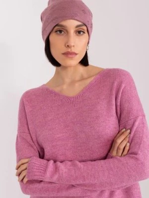 Zdjęcie produktu Brudnofioletowa czapka zimowa z kaszmirem Wool Fashion Italia
