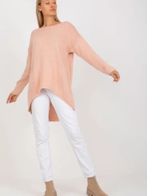 Zdjęcie produktu Brudnoróżowy sweter oversize z dłuższym tyłem OCH BELLA