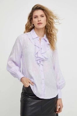 Zdjęcie produktu Bruuns Bazaar koszula damska kolor fioletowy regular z kołnierzykiem klasycznym