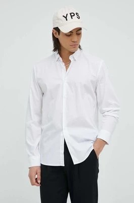 Zdjęcie produktu Bruuns Bazaar koszula męska kolor biały regular z kołnierzykiem button-down
