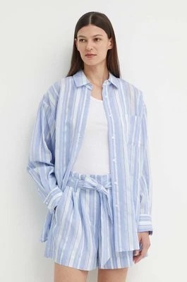 Zdjęcie produktu Bruuns Bazaar koszula SwiniesBBLouise shirt damska kolor niebieski relaxed z kołnierzykiem klasycznym BBW3976