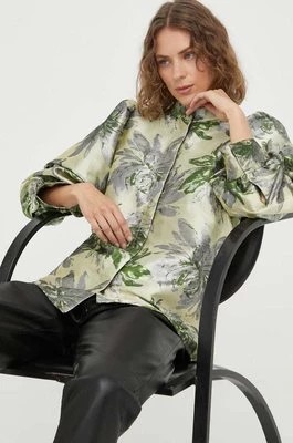Zdjęcie produktu Bruuns Bazaar koszula Watsonia Lica damska kolor zielony regular ze stójką