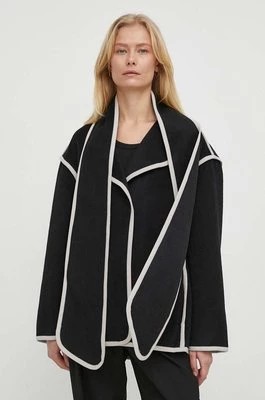 Zdjęcie produktu Bruuns Bazaar kurtka wełniana kolor czarny przejściowa oversize