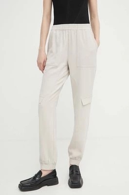Zdjęcie produktu Bruuns Bazaar spodnie Brassica Cilla damskie kolor beżowy proste high waist