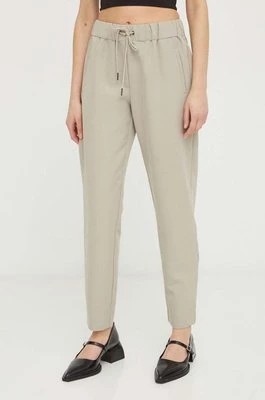 Zdjęcie produktu Bruuns Bazaar spodnie damskie kolor beżowy high waist