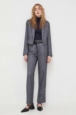 Zdjęcie produktu Bruuns Bazaar spodnie damskie kolor szary proste high waist