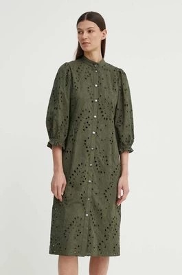 Zdjęcie produktu Bruuns Bazaar sukienka bawełniana ArgyreiaBBMoniika dress kolor zielony mini prosta BBW3916