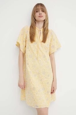 Zdjęcie produktu Bruuns Bazaar sukienka bawełniana WoodbineBBJulia dress kolor żółty mini rozkloszowana BBW3948
