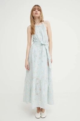 Zdjęcie produktu Bruuns Bazaar sukienka bawełniana WoodbineBBKaia dress kolor niebieski maxi rozkloszowana BBW3949
