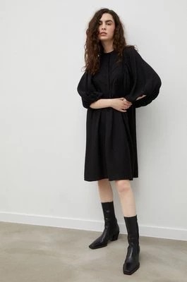 Zdjęcie produktu Bruuns Bazaar sukienka kolor czarny mini rozkloszowana