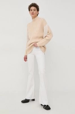 Zdjęcie produktu Bruuns Bazaar sweter damski kolor beżowy ciepły z półgolfem