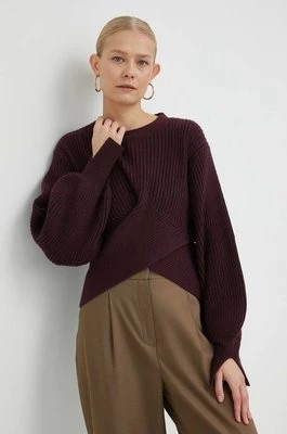 Zdjęcie produktu Bruuns Bazaar sweter z domieszką wełny Sedum Irina damski kolor bordowy