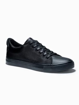 Zdjęcie produktu Buty męskie sneakersy BASIC z łączonych materiałów - czarne V1 OM-FOCS-0105
 -                                    44