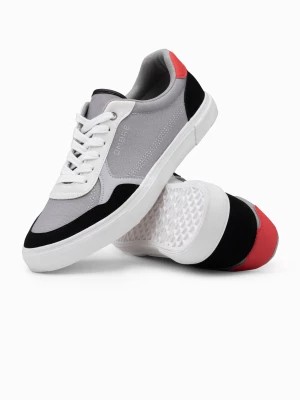 Zdjęcie produktu Buty męskie sneakersy z kolorowymi akcentami - szare V4 OM-FOTL-0146
 -                                    40