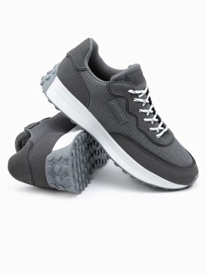 Zdjęcie produktu Buty męskie sneakersy z łączonych materiałów - ciemnoszare V1 OM-FOSL-0110
 -                                    42