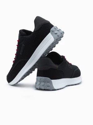 Zdjęcie produktu Buty męskie sneakersy z łączonych materiałów - czarne V3 OM-FOSL-0110
 -                                    40