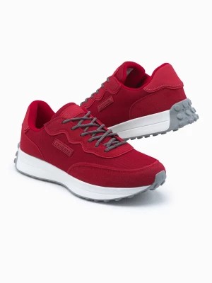 Zdjęcie produktu Buty męskie sneakersy z łączonych materiałów - czerwone V2 OM-FOSL-0110
 -                                    40