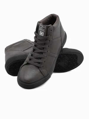 Zdjęcie produktu Buty męskie sneakersy za kostkę z kontrastową podeszwą - grafitowe V3 OM-FOTH-0124
 -                                    42