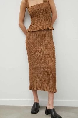 Zdjęcie produktu By Malene Birger spódnica kolor brązowy midi ołówkowa