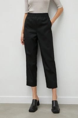 Zdjęcie produktu By Malene Birger spodnie damskie kolor czarny proste high waist