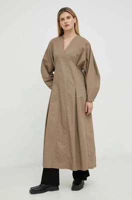 Zdjęcie produktu By Malene Birger sukienka bawełniana kolor beżowy maxi rozkloszowana