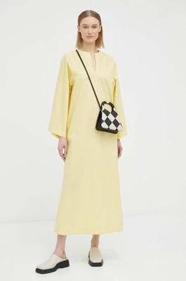 Zdjęcie produktu By Malene Birger sukienka bawełniana kolor żółty maxi oversize