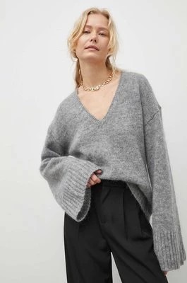 Zdjęcie produktu By Malene Birger sweter wełniany damski kolor szary ciepły