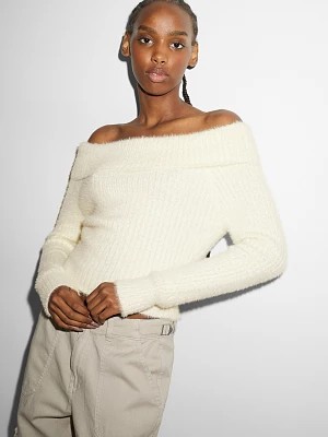 Zdjęcie produktu C&A CLOCKHOUSE-sweter z odkrytym ramieniem, Biały, Rozmiar: XL