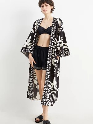Zdjęcie produktu C&A Rangsutra x C&A-kimono-mieszanka z lnem-z wzorem, Czarny, Rozmiar: S-M