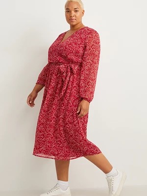 Zdjęcie produktu C&A Sukienka kopertowa-ze wzorem, Czerwony, Rozmiar: 52